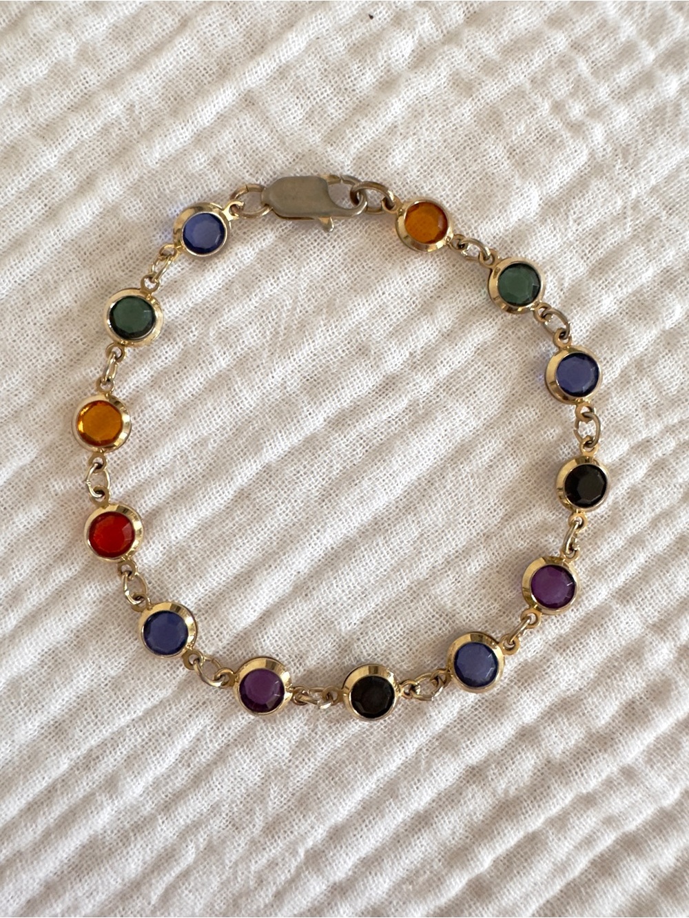 Vintage Austrian Crystal Link Bracelet - Picture 4 of 12